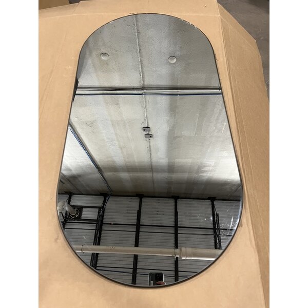 Scratch and Dent Geneva 262 Oval Rimless Mirror Food Display Tray - 24" x 48"