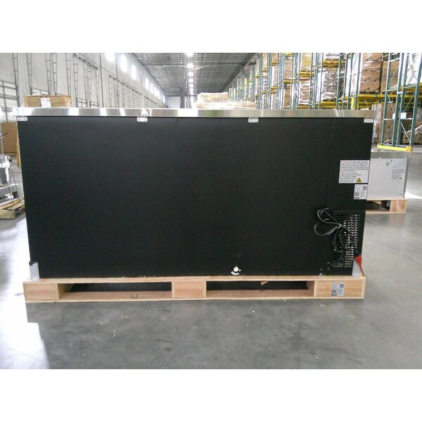 Scratch and Dent Avantco UBB-72-HC 73" Black Counter Height Narrow Solid Door Back Bar Refrigerator with LED Lighting