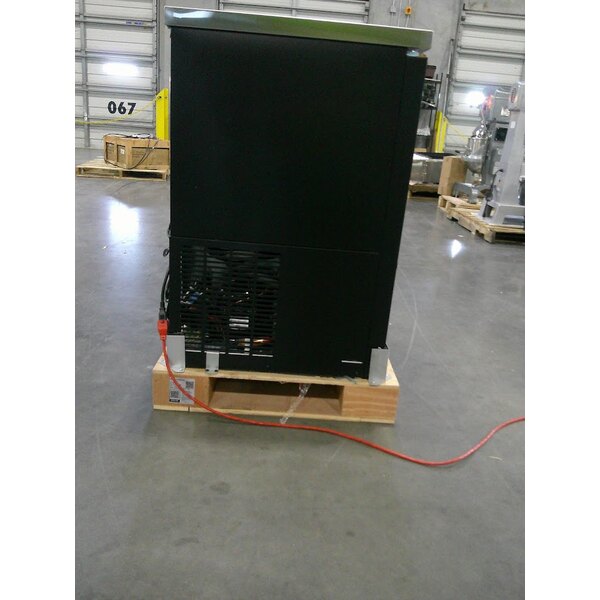 Scratch and Dent Avantco UBB-72-HC 73" Black Counter Height Narrow Solid Door Back Bar Refrigerator with LED Lighting