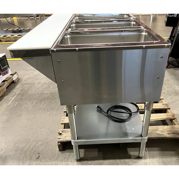 Scratch and Dent Advance Tabco SW-3E-120 Three Pan Electric Hot Food Table with Undershelf - Sealed Well, 120V