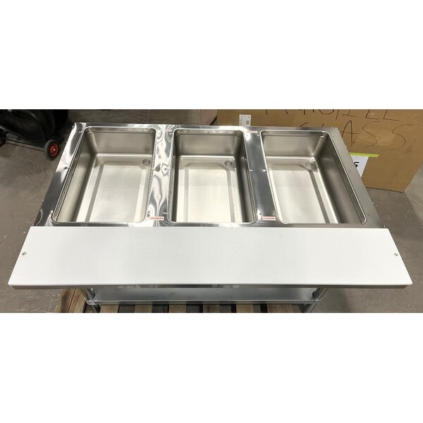 Scratch and Dent Advance Tabco SW-3E-120 Three Pan Electric Hot Food Table with Undershelf - Sealed Well, 120V
