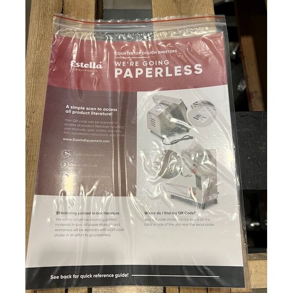 Scratch and Dent Estella EDS18S 18" Countertop One Stage Dough Sheeter - 120V, 1/2 HP