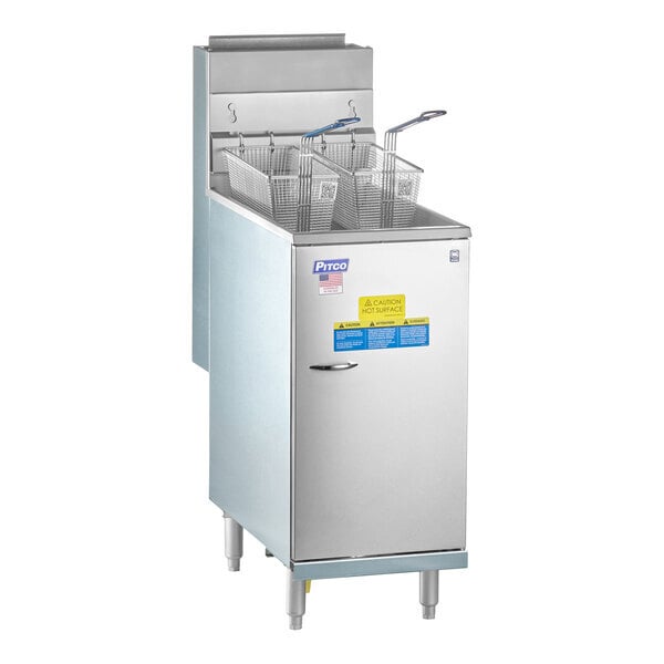 Scratch and Dent Pitco® 40D Liquid Propane 40-45 lb. Stainless Steel Floor Fryer