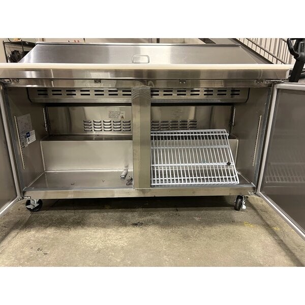 Scratch and Dent Avantco SS-PT-60-HC 60" 2 Door Stainless Steel Refrigerated Sandwich Prep Table