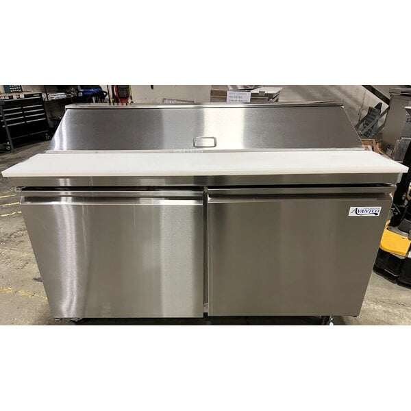 Scratch and Dent Avantco SS-PT-60-HC 60" 2 Door Stainless Steel Refrigerated Sandwich Prep Table