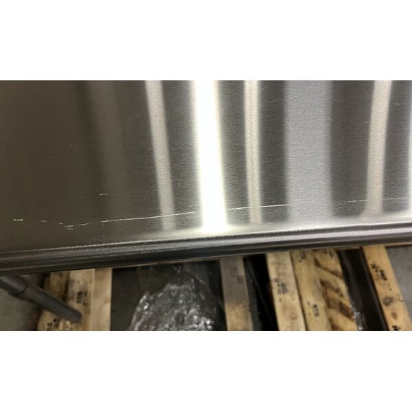 Scratch and Dent Eagle Group UT3672GTE 36" x 72" Open Base Stainless Steel Commercial Work Table with 1 1/2" Backsplash