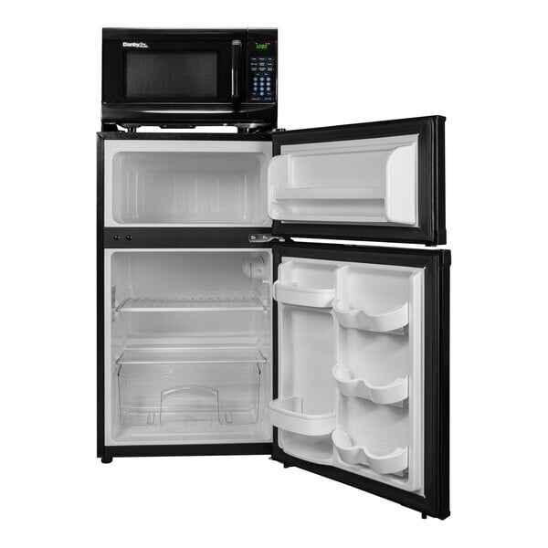 Scratch and Dent MicroFridge by Danby 3.1MF7-7A1 3.1 Cu. Ft. Black Solid Two Door Reach-In Refrigerator / Freezer with One Plug Microwave