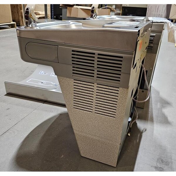 Scratch and Dent Zurn Elkay LZSTL8WSLK ezH20 8 GPH Light Gray Hands-Free Filtered Bottle Filling Station with Versatile Bi-Level Vandal-Resistant Drinking Fountain - Chilled