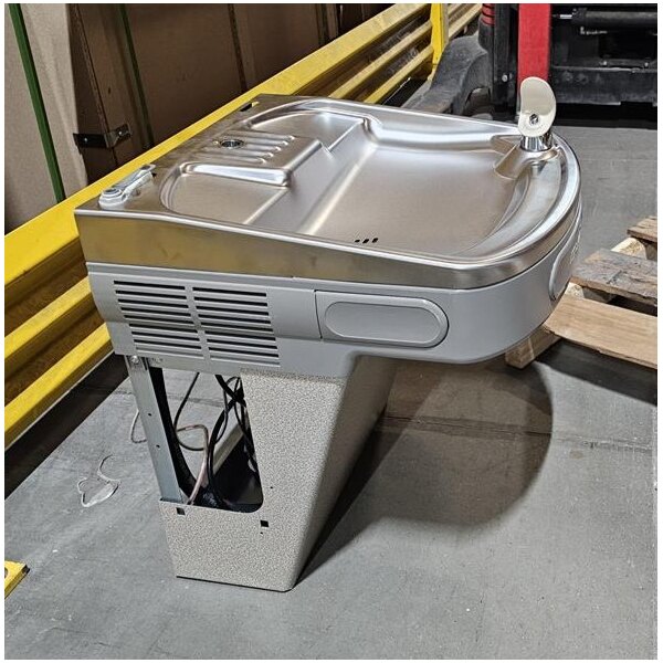 Scratch and Dent Zurn Elkay LZSTL8WSLK ezH20 8 GPH Light Gray Hands-Free Filtered Bottle Filling Station with Versatile Bi-Level Vandal-Resistant Drinking Fountain - Chilled