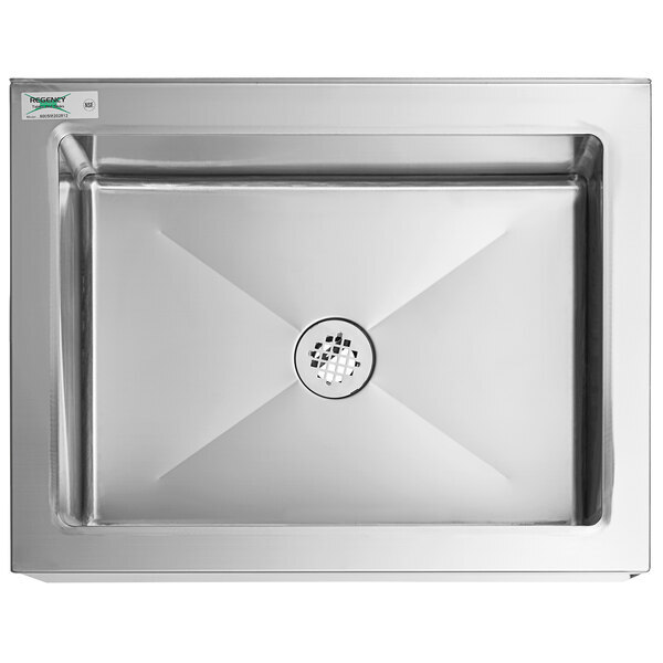 Scratch and Dent Regency 33" 16-Gauge Stainless Steel One Compartment Floor Mop Sink - 28" x 20" x 12" Bowl