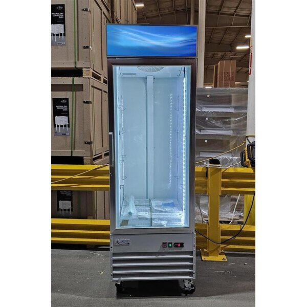 Scratch and Dent Avantco GDC-12F-HC 27" White Customizable Swing Glass Door Merchandiser Freezer with LED Lighting