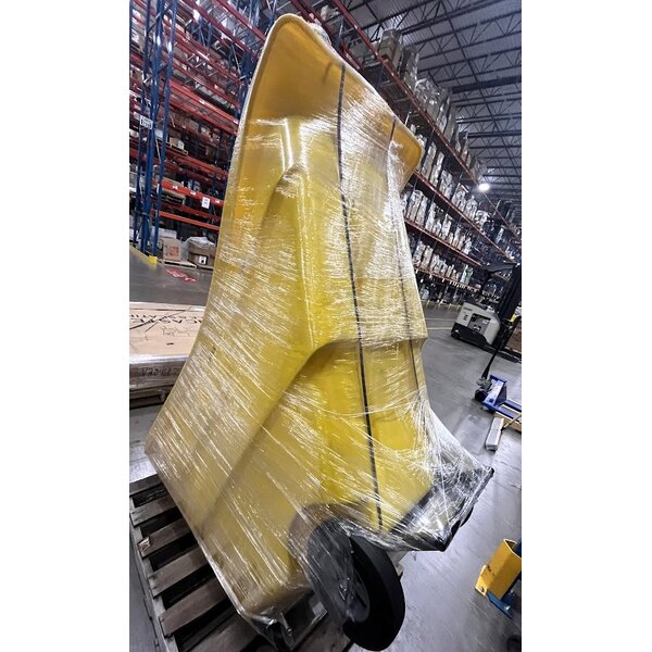 Scratch and Dent Lavex 1 Cubic Yard Yellow Light-Duty Tilt Truck / Trash Cart (850 lb. Capacity)