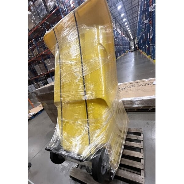 Scratch and Dent Lavex 1 Cubic Yard Yellow Light-Duty Tilt Truck / Trash Cart (850 lb. Capacity)
