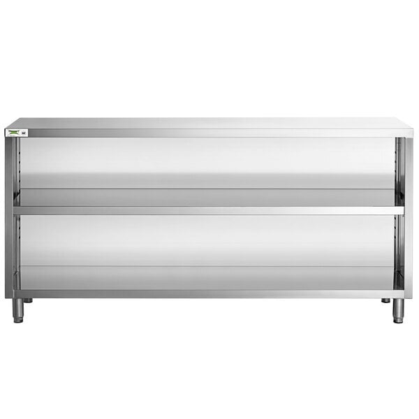 Scratch and Dent Regency 18" x 72" 18 Gauge Type 304 Stainless Steel Dish Cabinet with Adjustable Midshelf