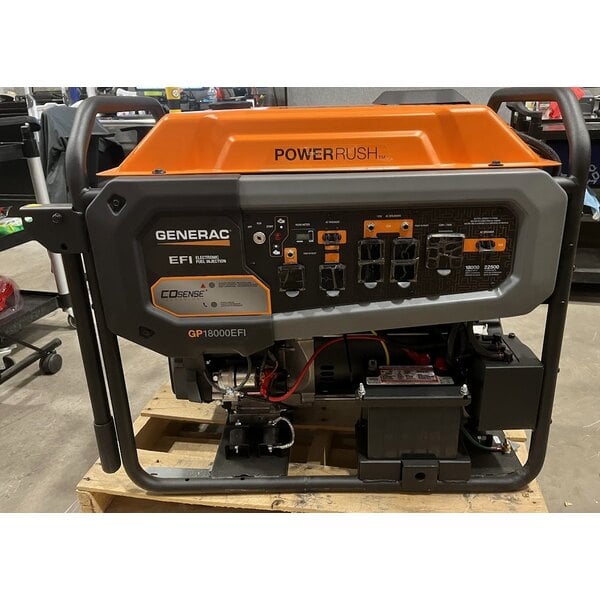 Scratch and Dent Generac GP Series GP18000EFI Gasoline-Powered Portable Generator with Electric Start 8917 - 18,000/22,500W, 240V