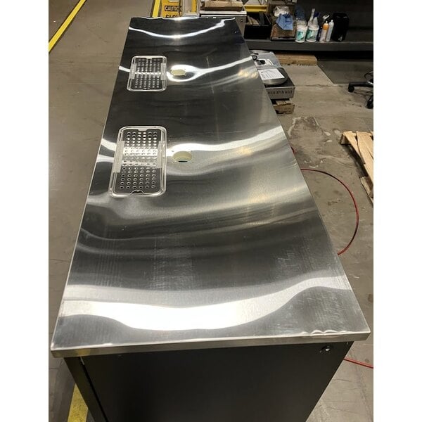 Scratch and Dent Avantco UDD-4-HC Black Kegerator / Beer Dispenser with (2) 2 Tap Towers - (3) 1/2 Keg Capacity