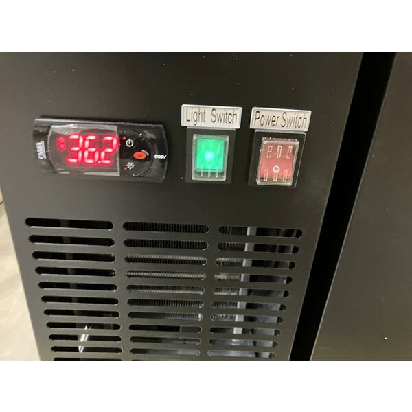 Scratch and Dent Avantco UDD-4-HC Black Kegerator / Beer Dispenser with (2) 2 Tap Towers - (3) 1/2 Keg Capacity