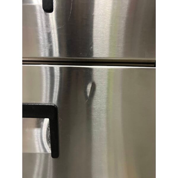 Scratch and Dent Cooking Performance Group 72GTRBNL 72" Gas Countertop Griddle with Thermostatic Controls and 72", 4 Drawer Refrigerated Chef Base - 180,000 BTU