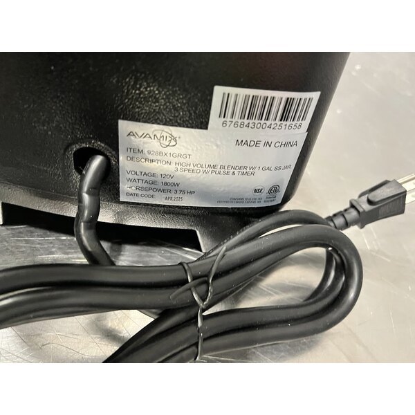 Scratch and Dent AvaMix BX1GRGT 3 3/4 hp 1 Gallon Stainless Steel Heavy Duty Commercial Food Blender with Timer - 120V