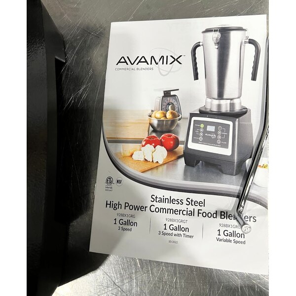 Scratch and Dent AvaMix BX1GRGT 3 3/4 hp 1 Gallon Stainless Steel Heavy Duty Commercial Food Blender with Timer - 120V