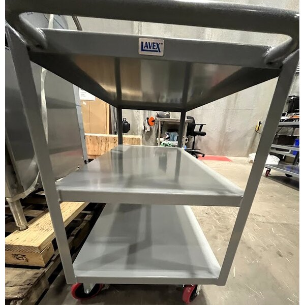 Scratch and Dent Lavex 48" x 24" x 35" Three Shelf Steel Utility Cart - Fully Welded