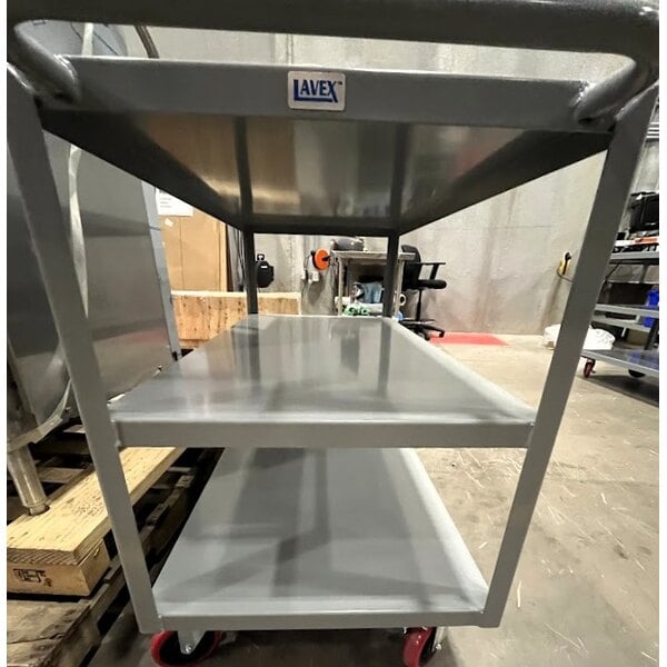 Scratch and Dent Lavex 48" x 24" x 35" Three Shelf Steel Utility Cart - Fully Welded