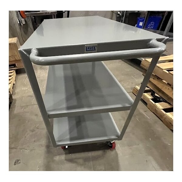 Scratch and Dent Lavex 48" x 24" x 35" Three Shelf Steel Utility Cart - Fully Welded