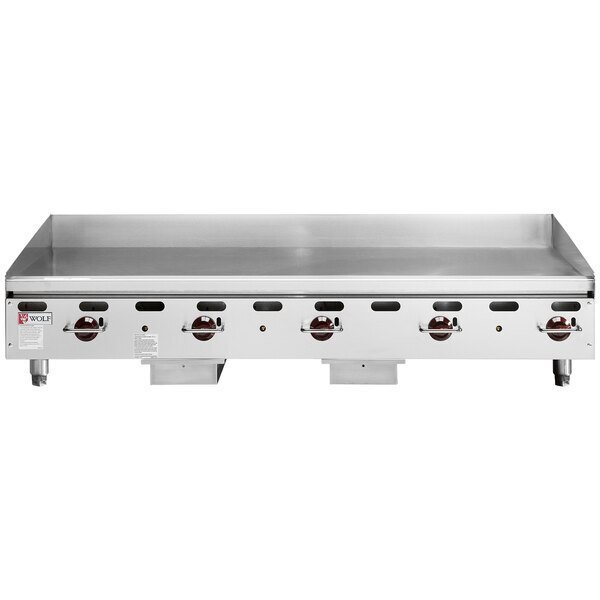 Scratch and Dent Wolf by Vulcan AGM60-LP Liquid Propane 60" Heavy-Duty Gas Countertop Griddle with Manual Controls - 135,000 BTU