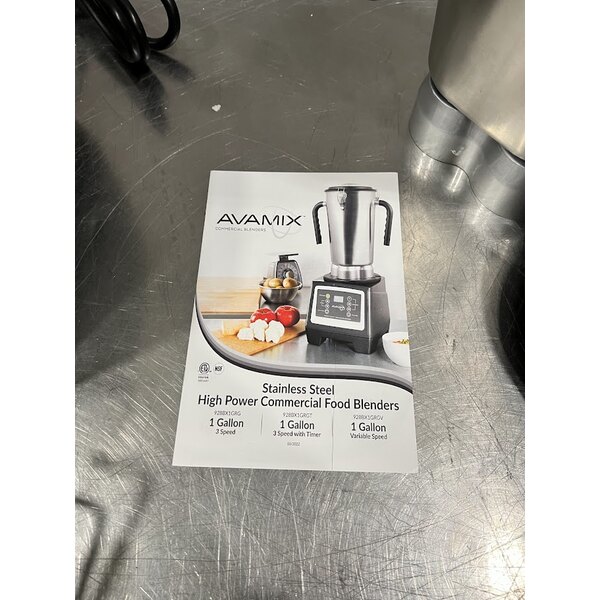 Scratch and Dent AvaMix BX1GRGT 3 3/4 hp 1 Gallon Stainless Steel Heavy Duty Commercial Food Blender with Timer - 120V