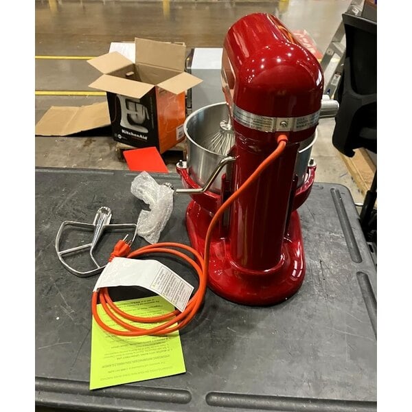 Scratch and Dent KitchenAid KSM8990ER Red 8 Qt. Bowl Lift Countertop Mixer with Standard Accessories - 120V, 1 3/10 hp