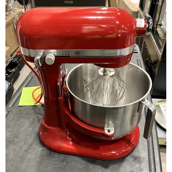 Scratch and Dent KitchenAid KSM8990ER Red 8 Qt. Bowl Lift Countertop Mixer with Standard Accessories - 120V, 1 3/10 hp