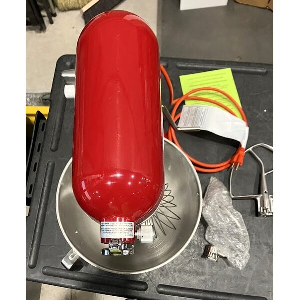 Scratch and Dent KitchenAid KSM8990ER Red 8 Qt. Bowl Lift Countertop Mixer with Standard Accessories - 120V, 1 3/10 hp