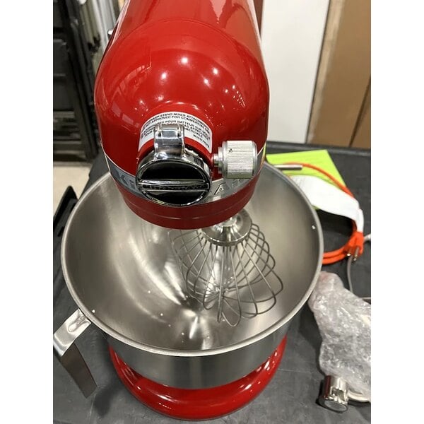Scratch and Dent KitchenAid KSM8990ER Red 8 Qt. Bowl Lift Countertop Mixer with Standard Accessories - 120V, 1 3/10 hp