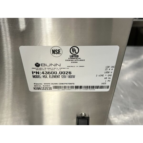 Scratch and Dent Bunn 43600.0026 H5X Stainless Steel 5 Gallon 212 Degree Hot Water Dispenser - 120V
