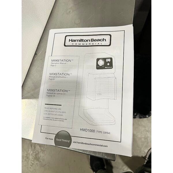 Scratch and Dent Hamilton Beach HMD1000 MixStation Heavy-Duty Drink Mixer with 3/4 HP Motor - 120V, 720 Watts