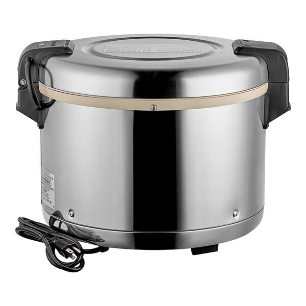 Scratch and Dent Zojirushi THA-603SA 66 Cup (Cooked) Stainless Steel Electric Rice Warmer with Removable Pot - 120V, 77W
