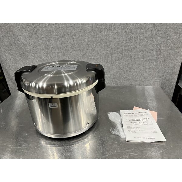 Scratch and Dent Zojirushi THA-603SA 66 Cup (Cooked) Stainless Steel Electric Rice Warmer with Removable Pot - 120V, 77W