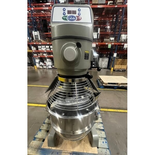 Scratch and Dent Globe SP60 60 Qt. Planetary Floor Mixer with Guard & Standard Accessories - 220V, 3 hp