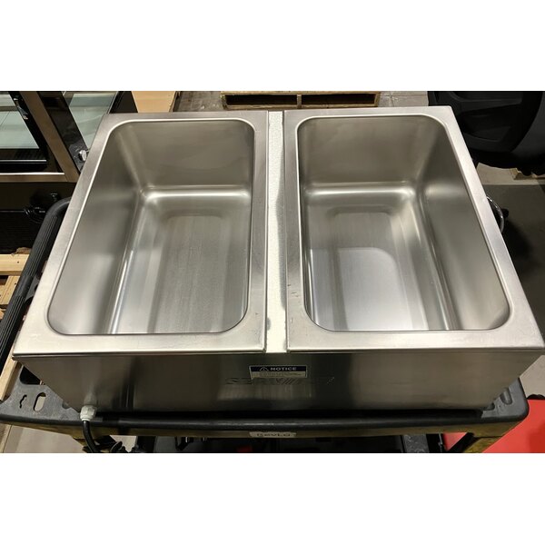 Scratch and Dent ServIt FW200D 12" x 20" Full Size Dual Well Electric Countertop Food Warmer with Digital Controls - 120V, 2000W