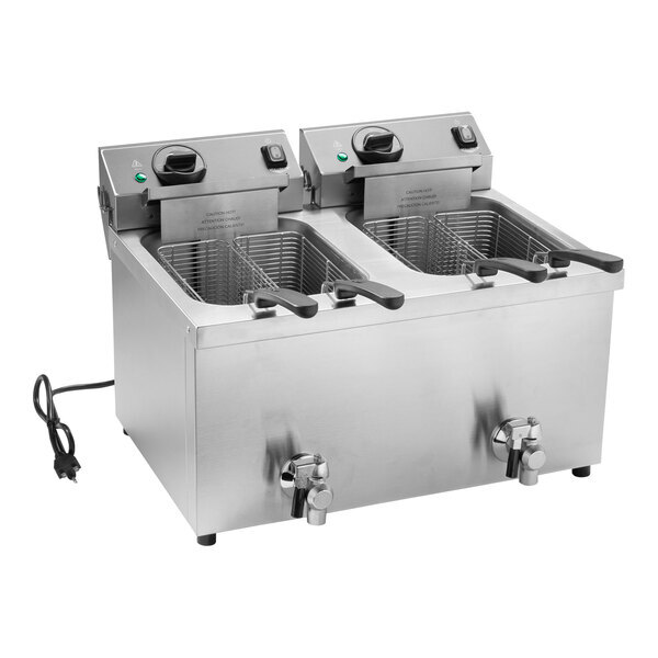 Scratch and Dent Vollrath CF4-3600DUAL 30 lb. Commercial Countertop Deep Fryer - 208-240V