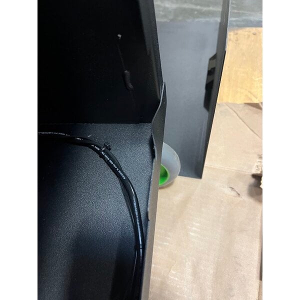 Scratch and Dent Newcastle Systems EC350 EcoCart 20" x 21 3/4" x 43" Black Compact Powered Mobile Work Station with Power Strip, Cord Holder, and Waste Basket - 40 Ah