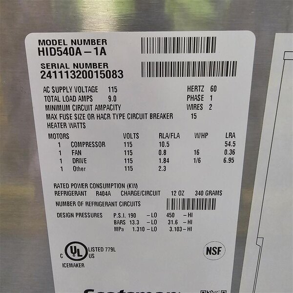 Scratch and Dent Scotsman HID540A-1 Meridian® Countertop Air Cooled Ice Machine and Water Dispenser - 40 lb. Bin Storage