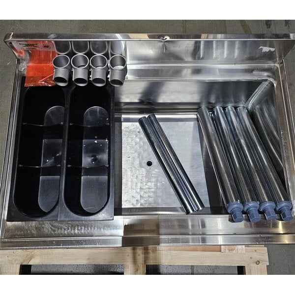 Scratch and Dent Regency 21" x 30" Underbar Ice Bin with 7 Circuit Post-Mix Cold Plate and Bottle Holders