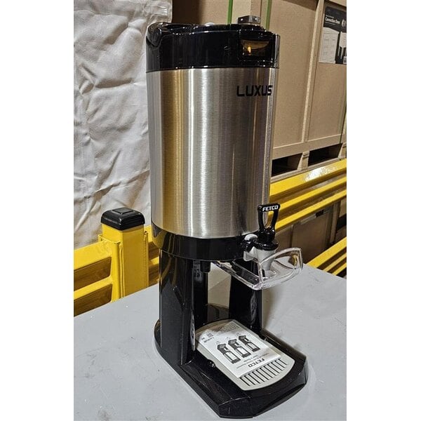Scratch and Dent Fetco L4D-20 Luxus 2 Gallon Stainless Steel Coffee Server with Stand