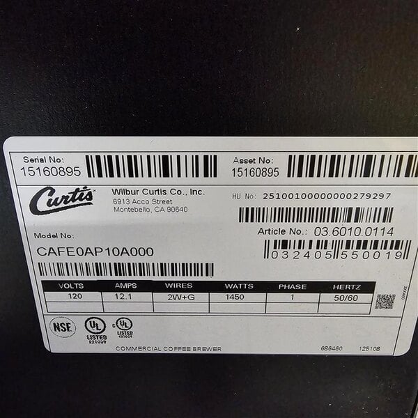 Scratch and Dent Curtis CAFE0AP10A000 Pourover 2.2 Liter Airpot Coffee Brewer - 120V