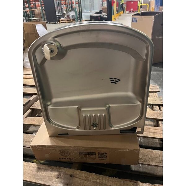 Scratch and Dent Zurn Elkay EZSDWSLK ezH20 Light Gray Hands-Free Non-Filtered Bottle Filling Station with Drinking Fountain - Non-Refrigerated