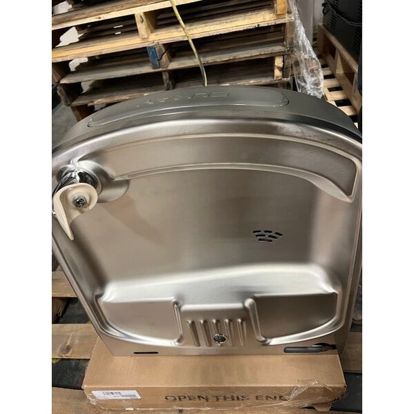 Scratch and Dent Zurn Elkay EZSDWSLK ezH20 Light Gray Hands-Free Non-Filtered Bottle Filling Station with Drinking Fountain - Non-Refrigerated