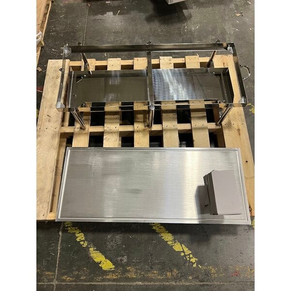 Scratch and Dent Eastern Tabletop Pillard 37 1/2" x 15 1/2" Stainless Steel Stand with Aluminum Griddle Top 3259A