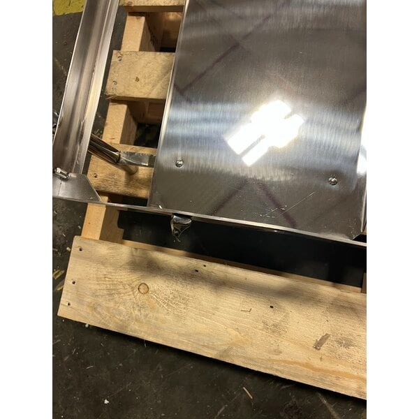 Scratch and Dent Eastern Tabletop Pillard 37 1/2" x 15 1/2" Stainless Steel Stand with Aluminum Griddle Top 3259A