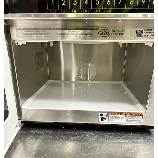 Scratch and Dent Amana HDC12A2 Heavy Duty Stainless Steel Commercial Microwave with Push Button Controls - 120V, 1200W